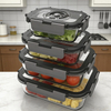 Two-color Rubber Coated Glass Vacuum Sealed Food Storage Containers