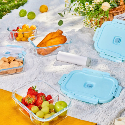 Detachable Ear Buckle Glass Vacuum Sealed Food Storage Containers
