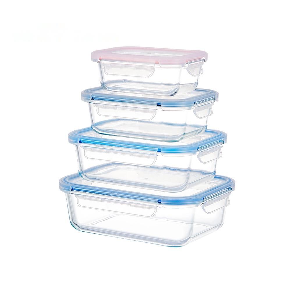 Valve-Free Smooth-Glass Food Storage Containers School Cafeteria