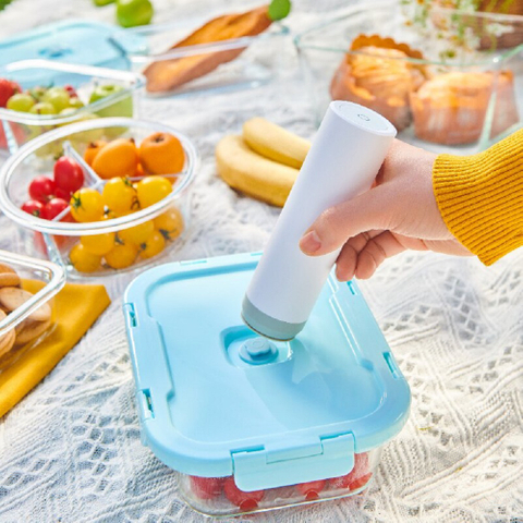 Detachable Ear Buckle Glass Vacuum Sealed Food Storage Containers