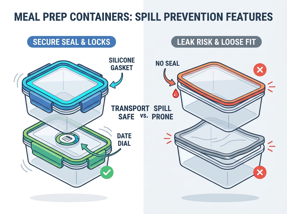 Meal prep plastic containers with secure lids