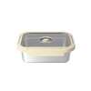 Stackable 304 Stainless Steel Food Storage Containers with Two-Tone Soft Grip Lids, Airtight Metal Meal Prep Lunch Boxes for Fridge & Freezer