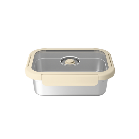 Stackable 304 Stainless Steel Food Storage Containers with Two-Tone Soft Grip Lids, Airtight Metal Meal Prep Lunch Boxes for Fridge & Freezer