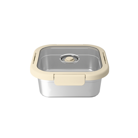 Stackable 304 Stainless Steel Food Storage Containers with Two-Tone Soft Grip Lids, Airtight Metal Meal Prep Lunch Boxes for Fridge & Freezer