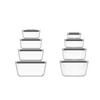Stackable Borosilicate Glass Food Storage Containers | Negative Pressure Vacuum Plastic Lids, Airtight Leakproof Meal Prep Container Set