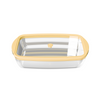 Borosilicate Glass Baking Dish with Silicone Wrapped Glass Lid, Oven Safe Casserole Pan for Roasting, Cooking and Food Storage