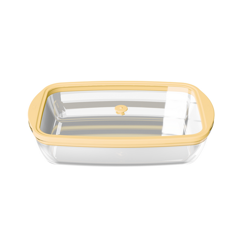 Borosilicate Glass Baking Dish with Silicone Wrapped Glass Lid, Oven Safe Casserole Pan for Roasting, Cooking and Food Storage